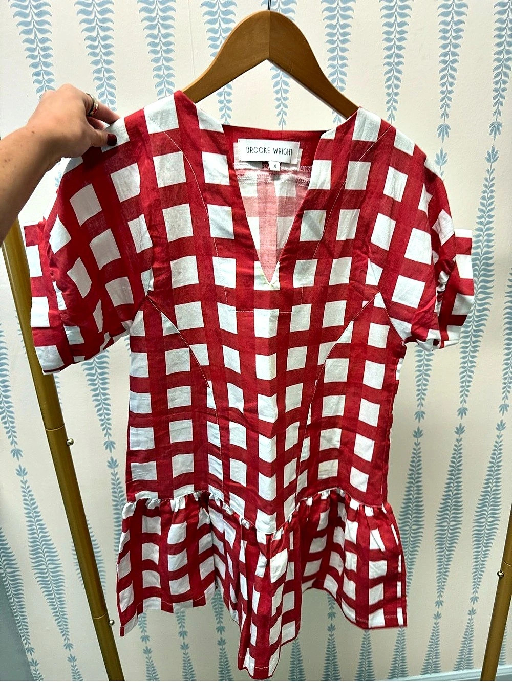 Brooke Wright Black Label Lucy Dress Tiny Red Check Lucy Dress Tiny Red Check S